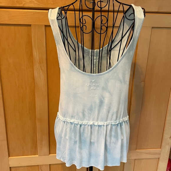 American Eagle Outfitters sky blu & white the dye summer sleeveless Top size S - Picture 4 of 10
